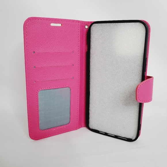 iPhone 13 Pro Max Hot Pink PU Leather Wallet Case - Picture 2 of 4